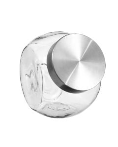 Kavanoz hermetik me përkulje, qelq, transparent, 14.3x8.5x13 cm / 650 cl