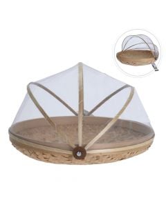 Food cover, bamboo, brown, 34 cm