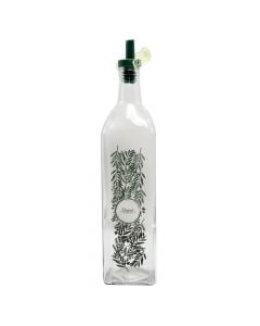 Oil/vinegar bottle, glass, transparent/green, 1 Lt