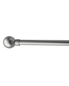 Extended curtain rod with metal knob, metalic, silver, Dia.16/19mm / 160-300 cm
