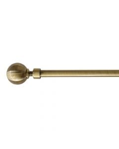 Extended curtain rod with metal knob, metalic, silver, Dia.16/19mm / 120-210 cm