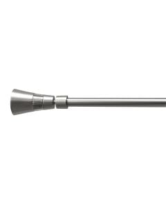 Extended curtain rod with metal knob, metalic, silver, Dia.16/19mm / 120-210 cm