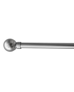 Extended curtain rod with metal knob, metalic, silver, Dia.25/28mm / 160-300 cm
