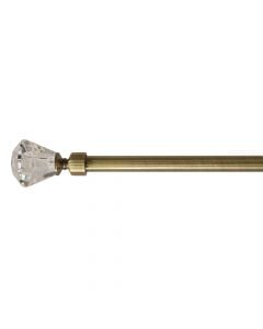 Extended curtain rod with metal knob, metalic, bronz, Dia.16/19mm / 120-210 cm