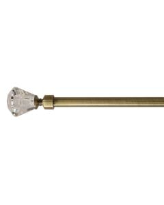 Extended curtain rod with glass knob, metalic, bronz, Dia.16/19mm / 120-210 cm