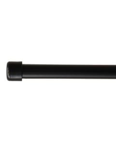 Extended curtain rod with metal knob, metalic, mat black, Dia.16/19mm / 120-210 cm
