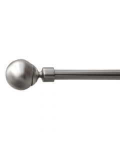 Extended curtain rod with metal knob, metalic, graphite gray, Dia.25/28mm / 160-300 cm