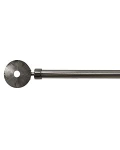 Extended curtain rod with metal knob, metalic, graphite gray, Dia.25/28mm / 160-300 cm