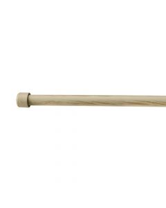 Extended curtain rod with metal knob, metalic, ivory/gold, Dia.16/19mm / 120-210 cm