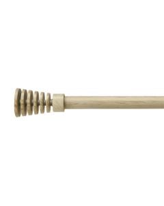 Extended curtain rod with metal knob, metalic, ivory/gold, Dia.16/19mm / 120-210 cm