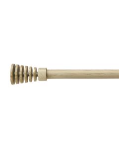 Extended curtain rod with metal knob, metalic, ivory/gold, Dia.16/19mm / 160-300 cm