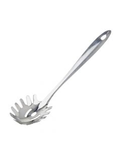 Pasta/spaghetti serving spoon, stainless steel, silver, 28 cm