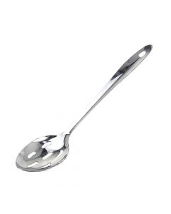 Draining spoon, stainless steel, silver, 32 cm