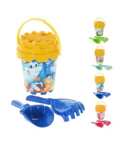 Beach sand bucket toy, plastic, different colors, 27x13x13 cm