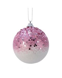 Decorative sphere, sponge, pink/white, Dia.8 cm