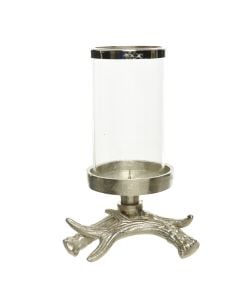 Mbajtëse qiriu, alumin, argjendi, 20 cm