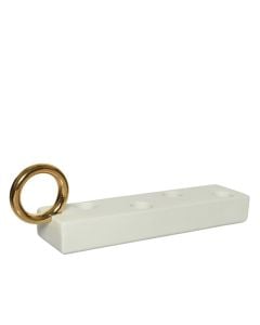 Mbajtëse qiriu, porcelan, e bardhë, 8.5 cm