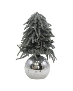 Table Christmas tree, PE, silver, H20 cm