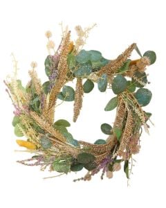 Decorative wreath, polyester, green, Dia.40 cm