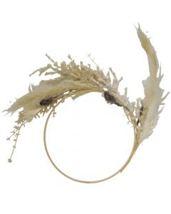 Decorative wreath, polyester, beige, Dia.30 cm