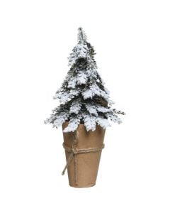 Table Christmas tree, PE, green/white, 13x27 cm