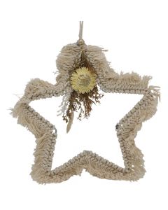 Decorative wreath, rattan, beige, Dia.30 cm