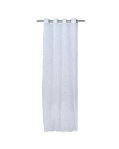Thin curtain with rings Estrella, 100% polyester, white, 140x300 cm