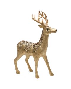 Decorative deer, polyester, brown, 32x13x47 cm