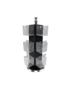 Rotating tea bag holder stand, acrylic, black, H36 cm
