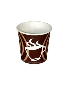 Paper Disposable cup 115 gr (Pck 50), Size: D.6 x6 cm, Color: Brown, Material: Paper