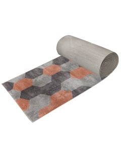 Rug Style, modern, frieze, grey/cream/terra, 80 cm