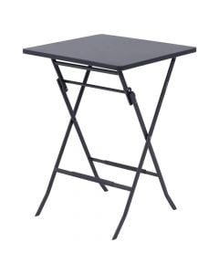Tavolinë bari e palosshme Greensboro, metalike, gri, 70x70xH96 cm