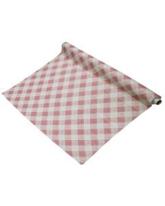 Tablecloth, PVC, white / red, 140 cm