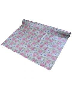 Tablecloth, PVC, flower design, 140 cm