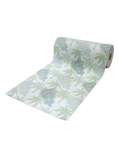 Non slip toilet mat, PVC, green with leaves, 65 cm