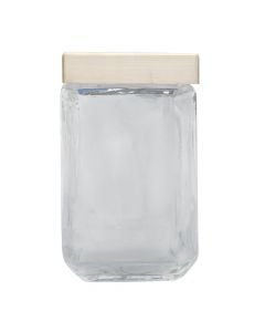 Jar with lid, glass+wood, transparent, 1.7L