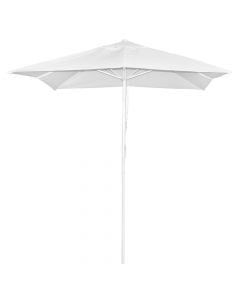 Square umbrella , central placement, white, polyester, 270x270 cm