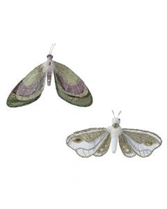 Decorative butterfly, polyester, 2 different colors, 4x22x32 cm