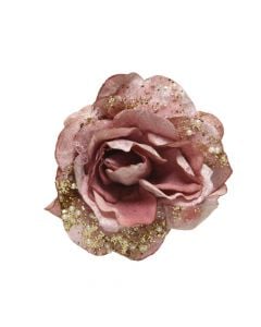 Decorative flower, polyester, pink, Dia.13 cm