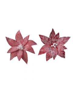 Decorative flower, polyester, red, Dia.29 cm