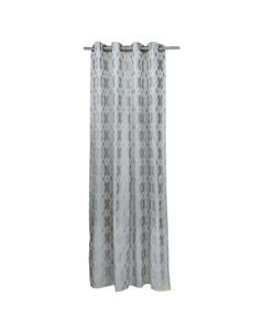 Full curtain with rings, 100% polyester, beige, 150x260 cm