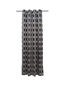 Full curtain with rings, 100% polyester, black / beige, 150x260 cm