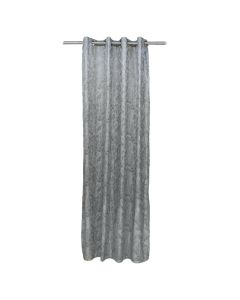 Full curtain with rings, polyester+linen, cream with design, 150x260 cm