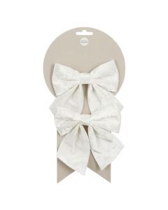 Decorative ribbon (PK 2), polyester, White, 13 cm