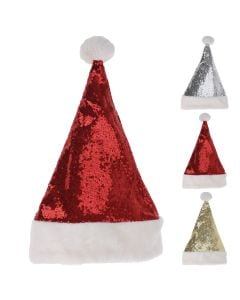 Santa hat, polyester, 3 different colors, 46x30 cm