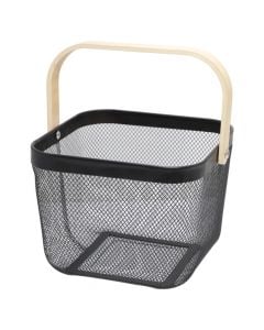 Serving basket, metal, black, 19x24 cm