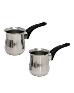 Coffee double pot, stainless, silver, 7x8xH17 cm