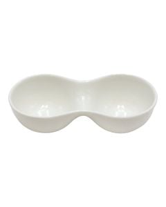 Antipasti Plate with 2  partition, ceramic, white, 5x15.5x4 cm