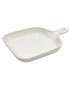 Antipasti serving pan, ceramic, white, 16x24x3 cm