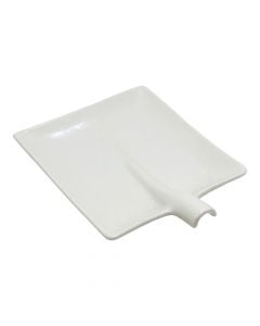 Pjatë antipasta formë lopate, qeramikë, e bardhë, 19x25.5x2.5 cm